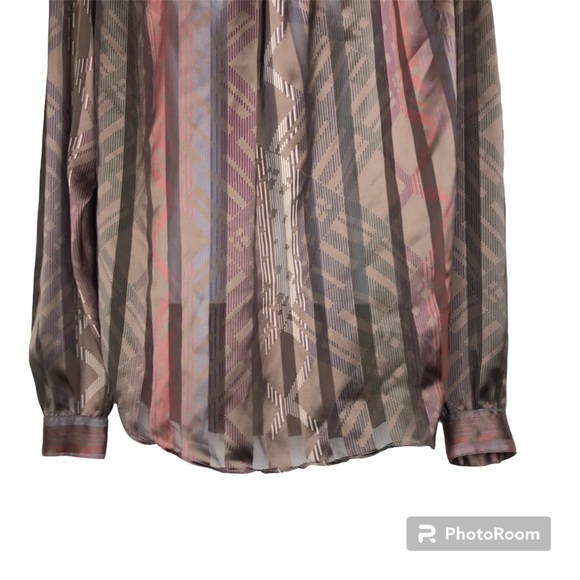 Vintage Stuart Lang Silky Pleated Blouse - Picture 7 of 11